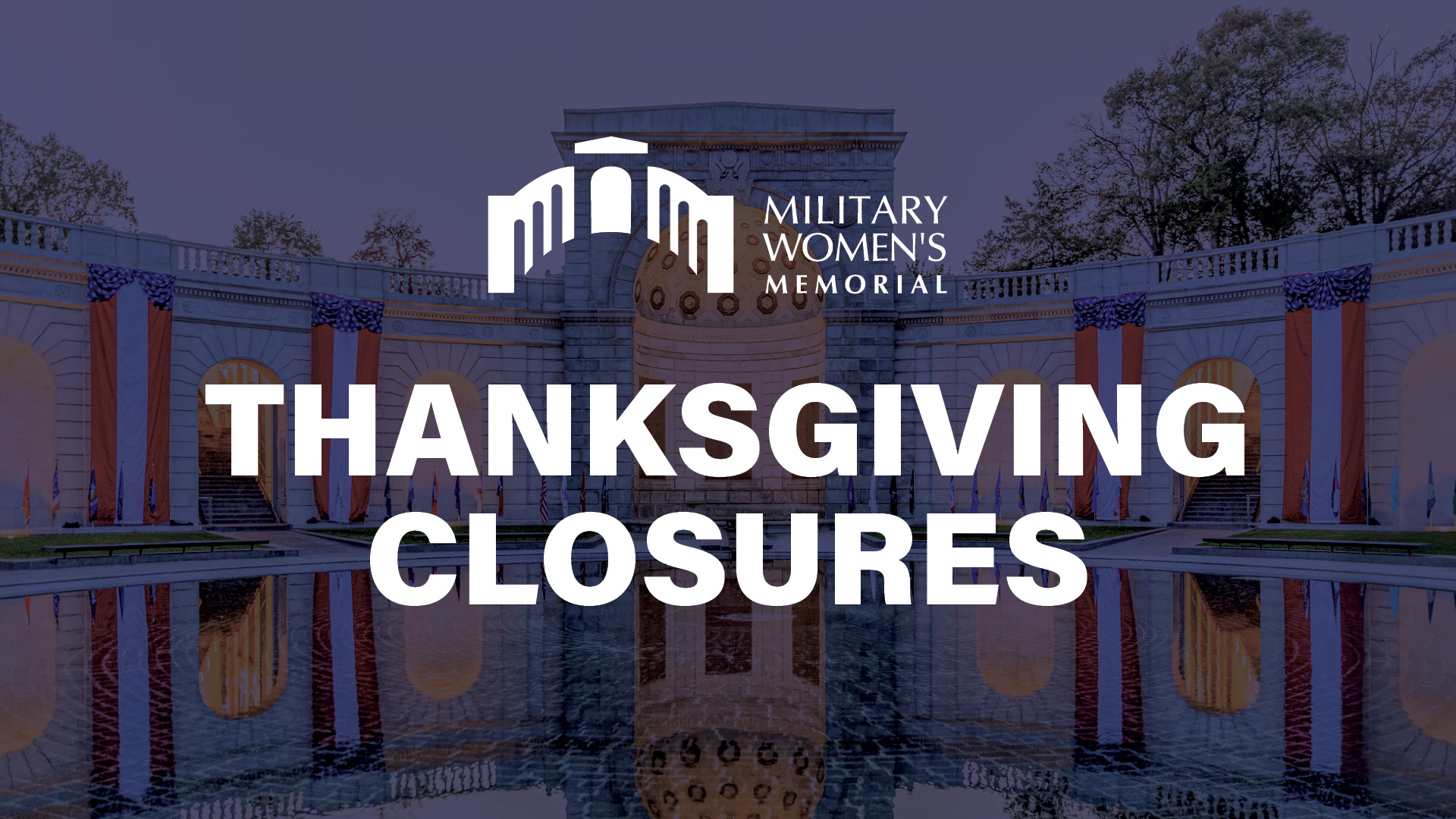 Thanksgiving Closures on a blue background