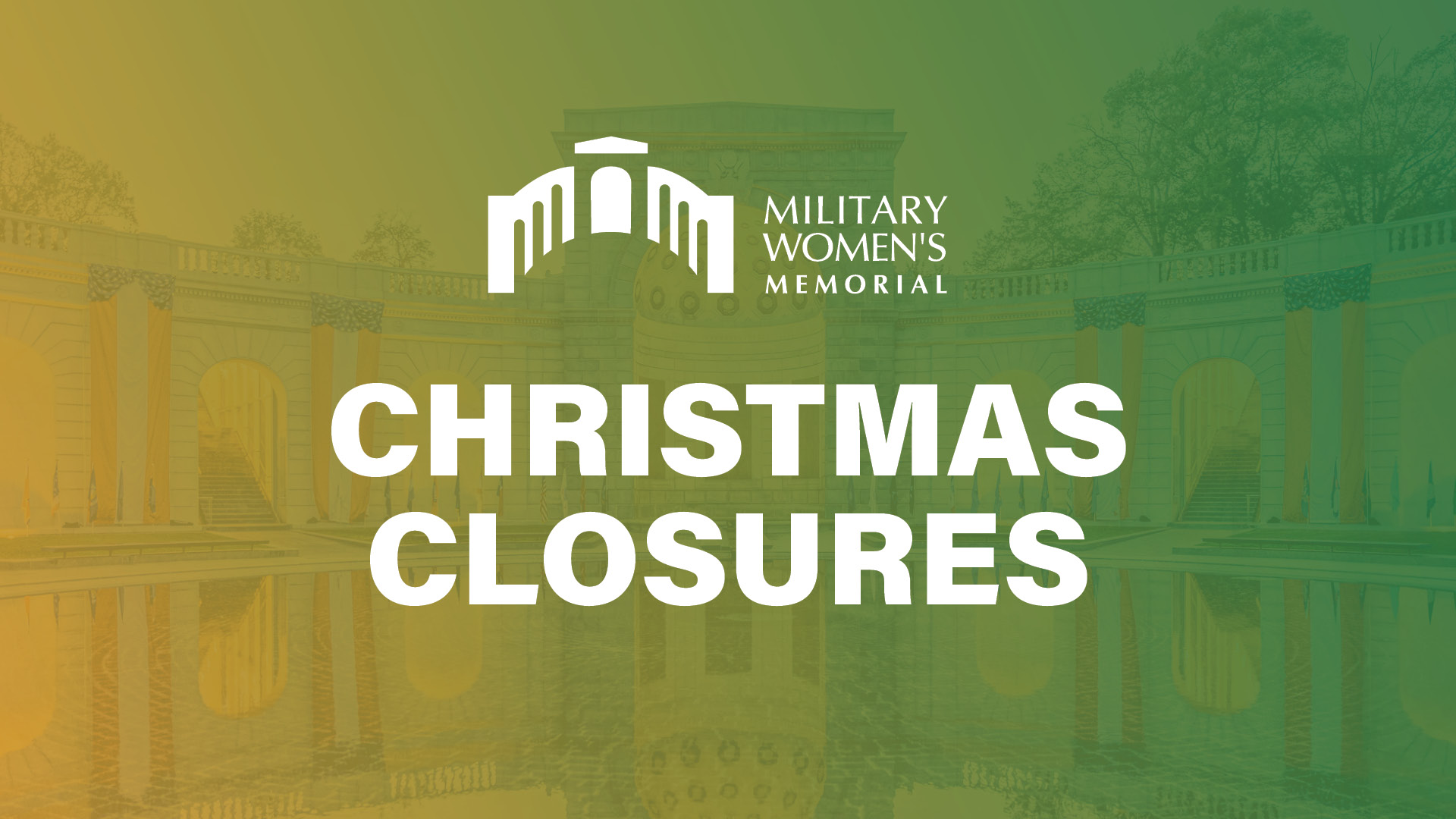 Christmas closures on green background