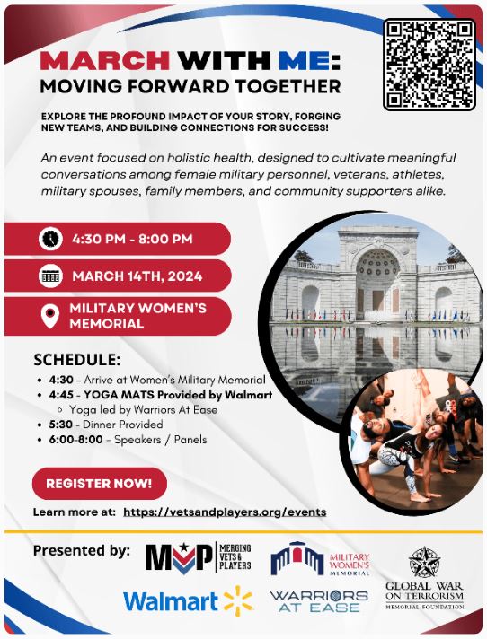 March With Me: Moving Forward Together event at Military Women's Memorial on March 14
