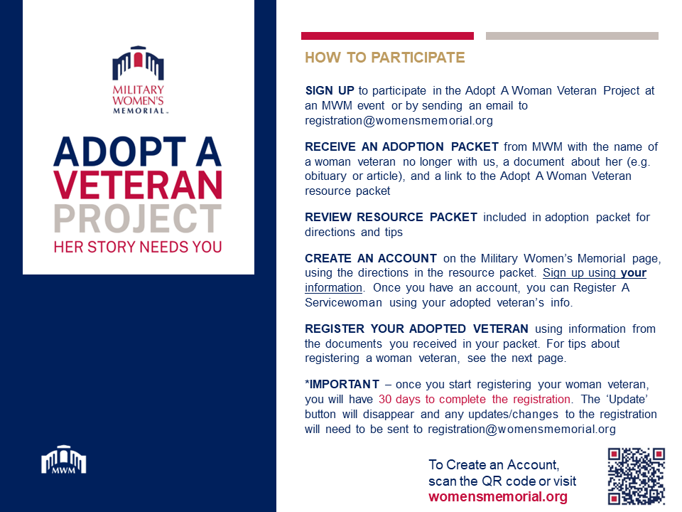 Adopt A Veteran - How To Participate