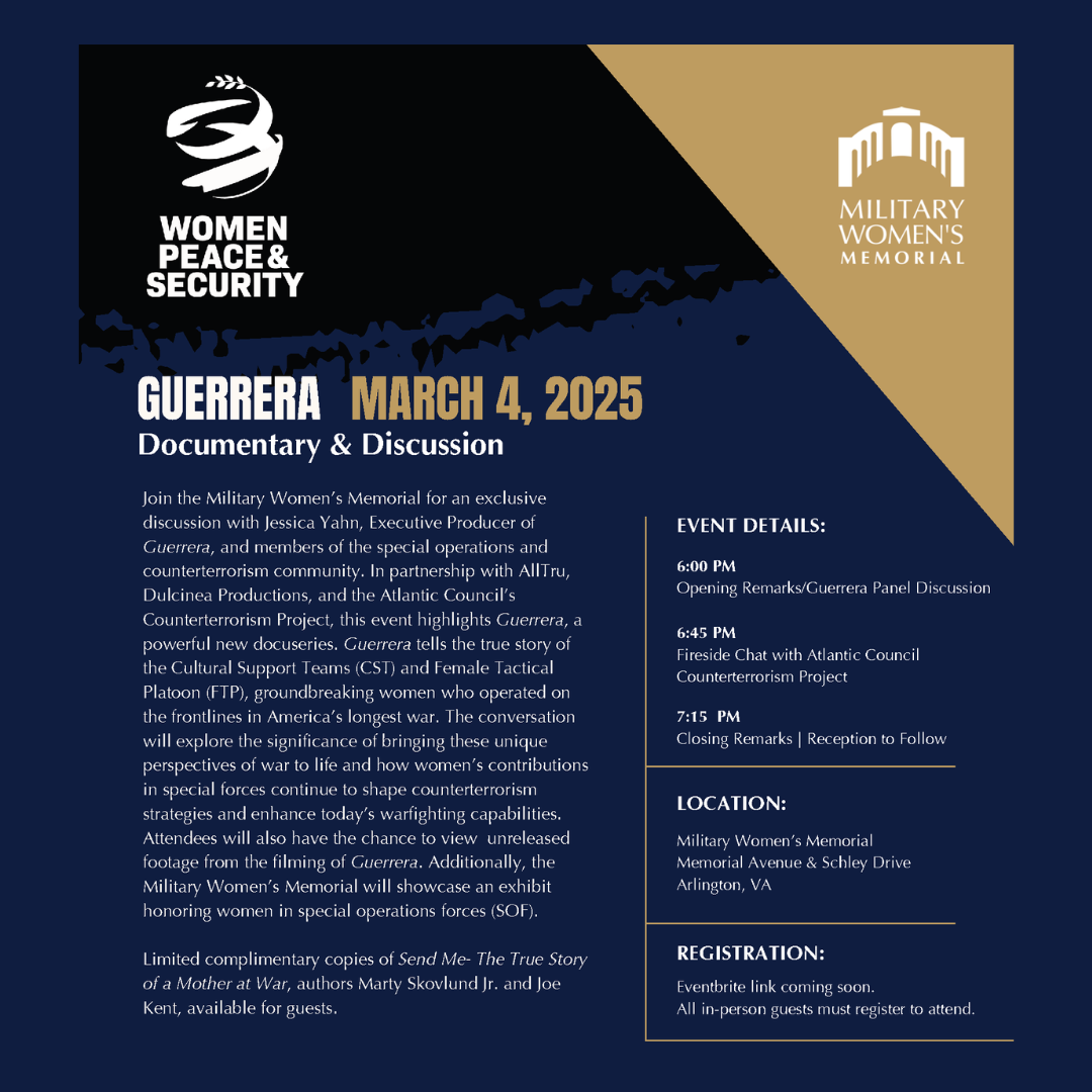 Guerrera: Documentary and Discussion - March 4 - Military Women's Memorial