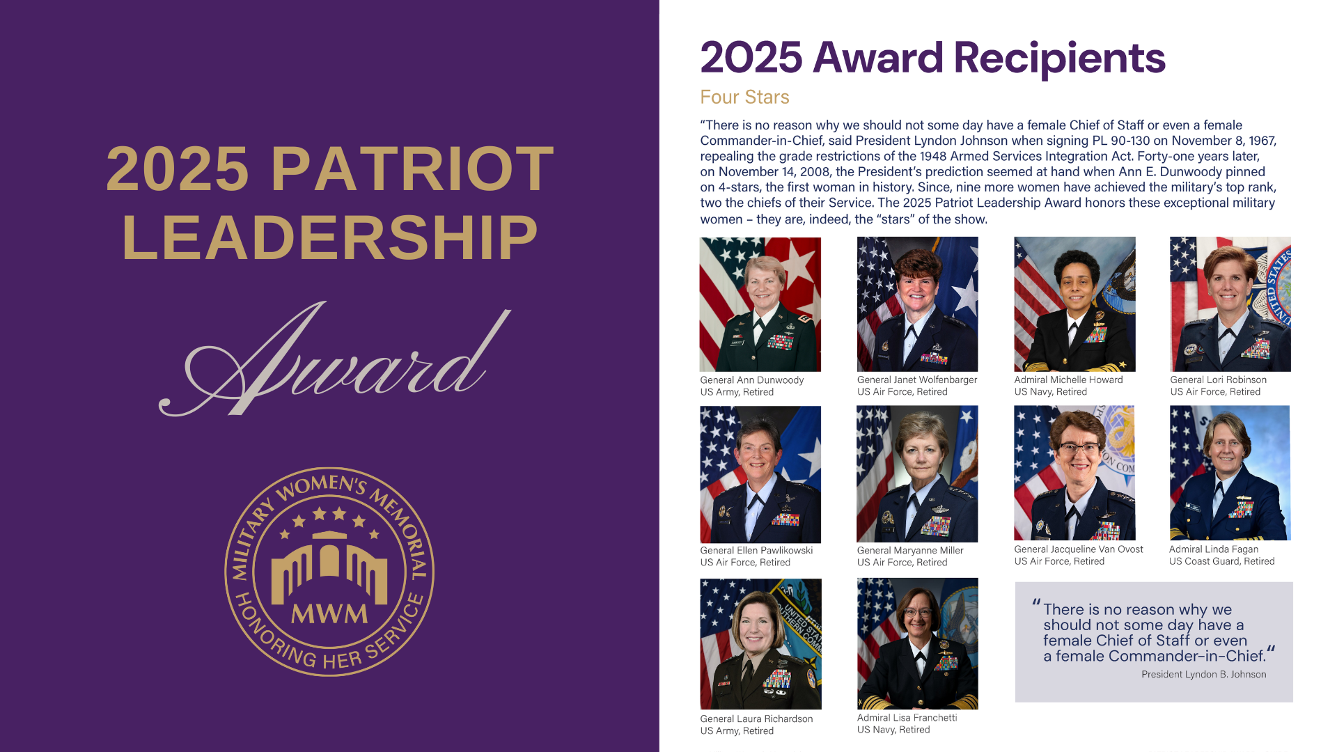 2025 Patriot Leadership Award Recipients