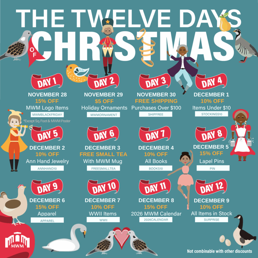 12 Days of Christmas Deals and Special Offers at the Military Women's Memorial Gift Shop